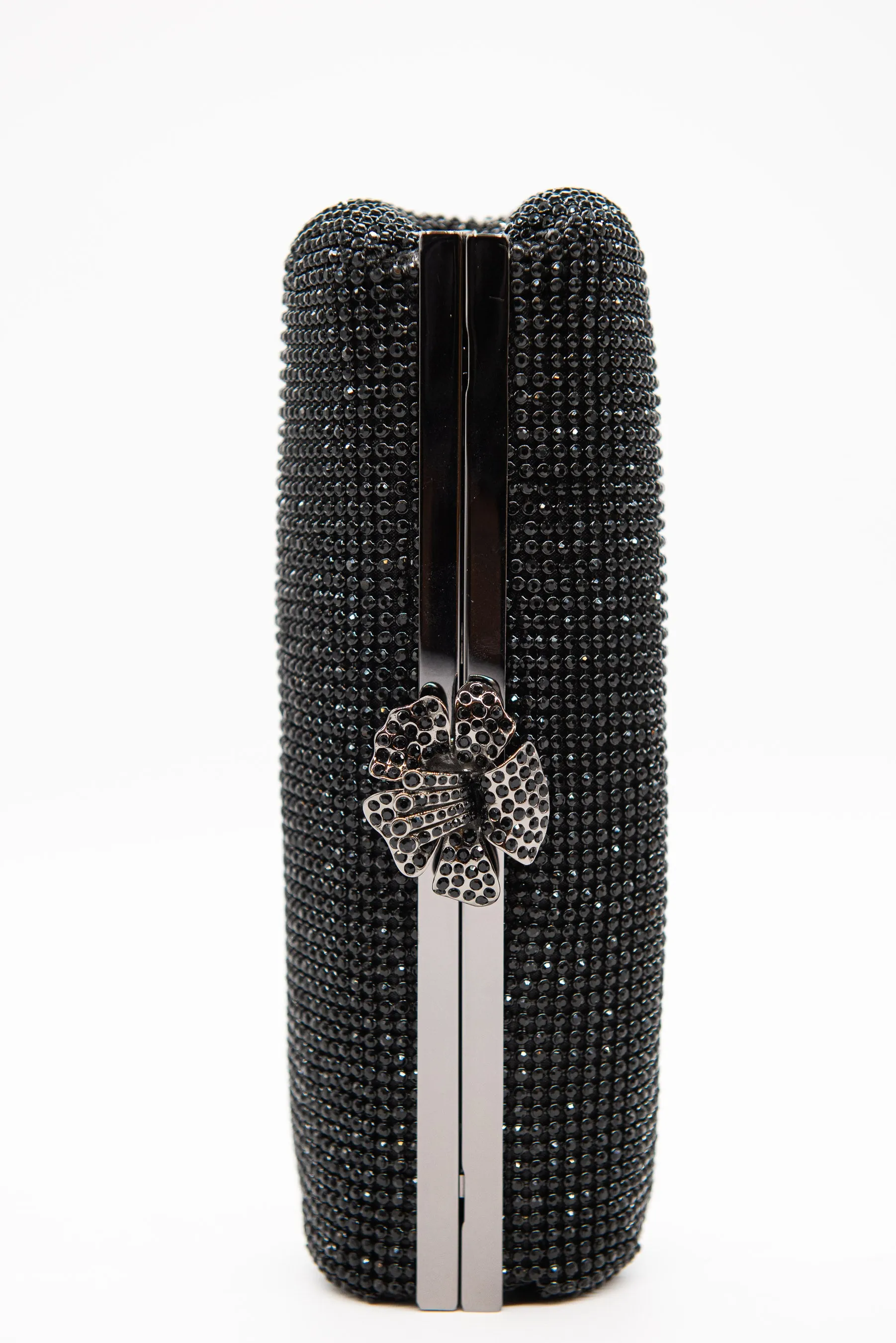 Black Crystal Mesh Clutch