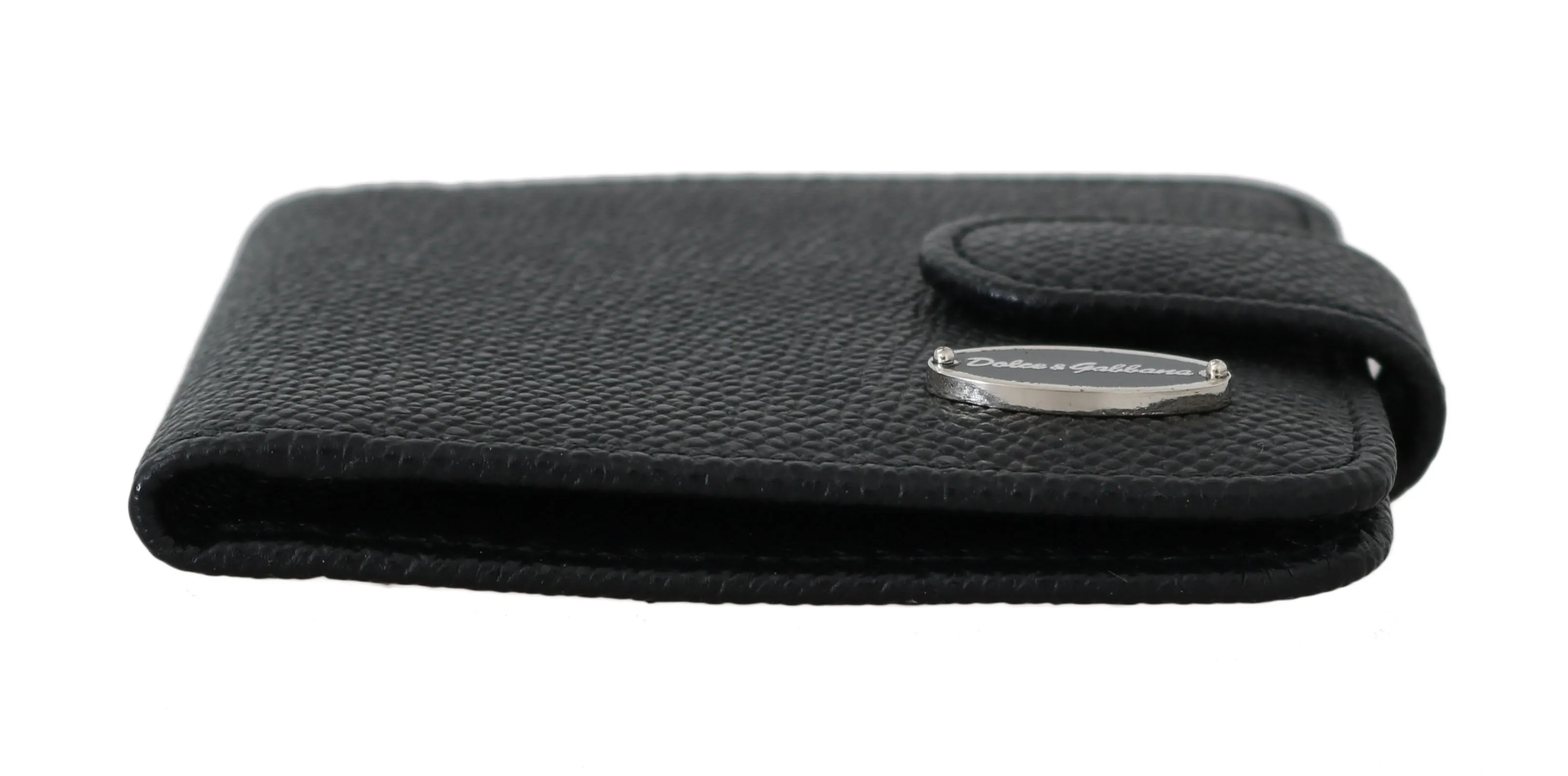Black Dauphine Leather Condom Pocket Case Holder