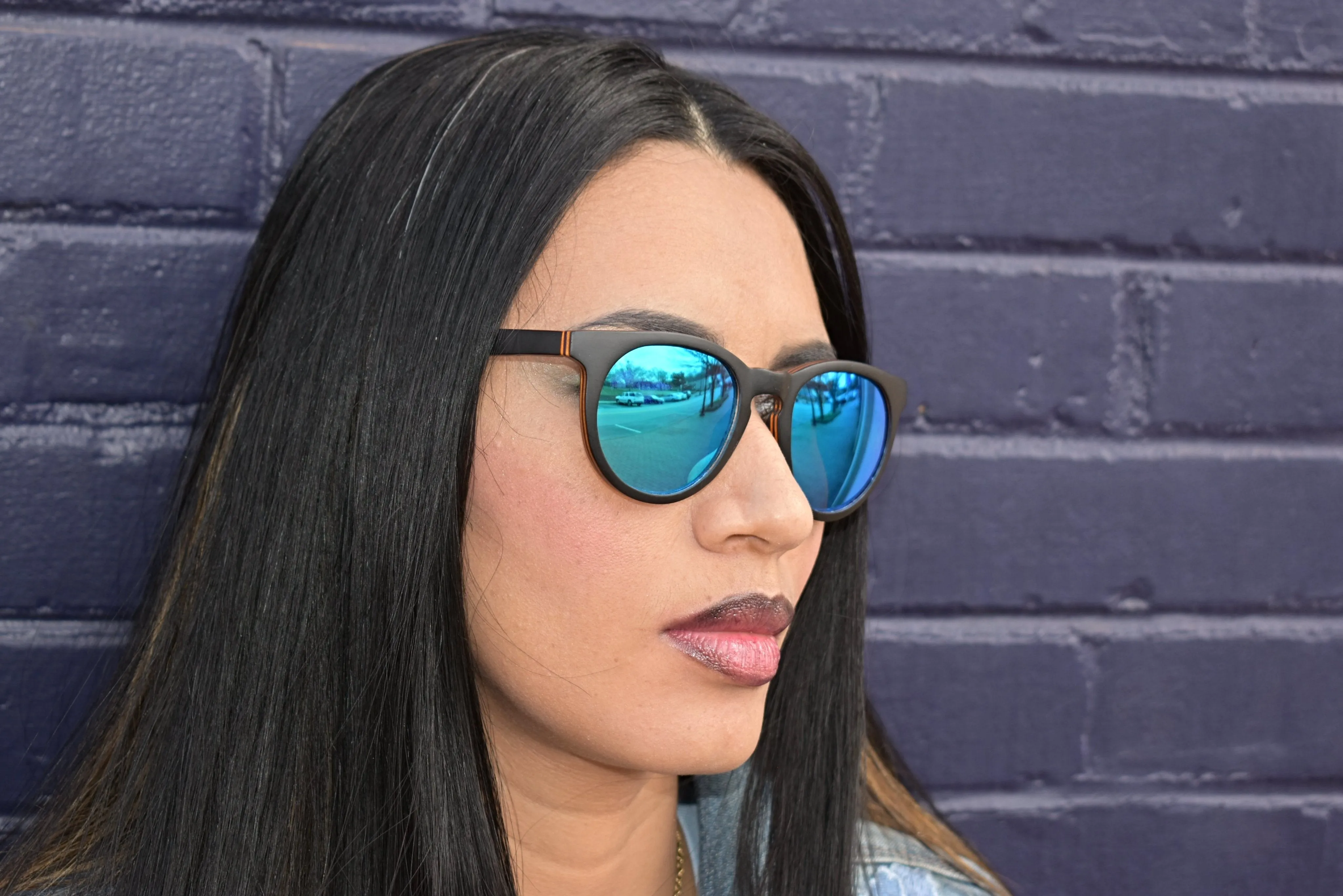 Black Maple Sunglasses Ice Blue Lens - Sari