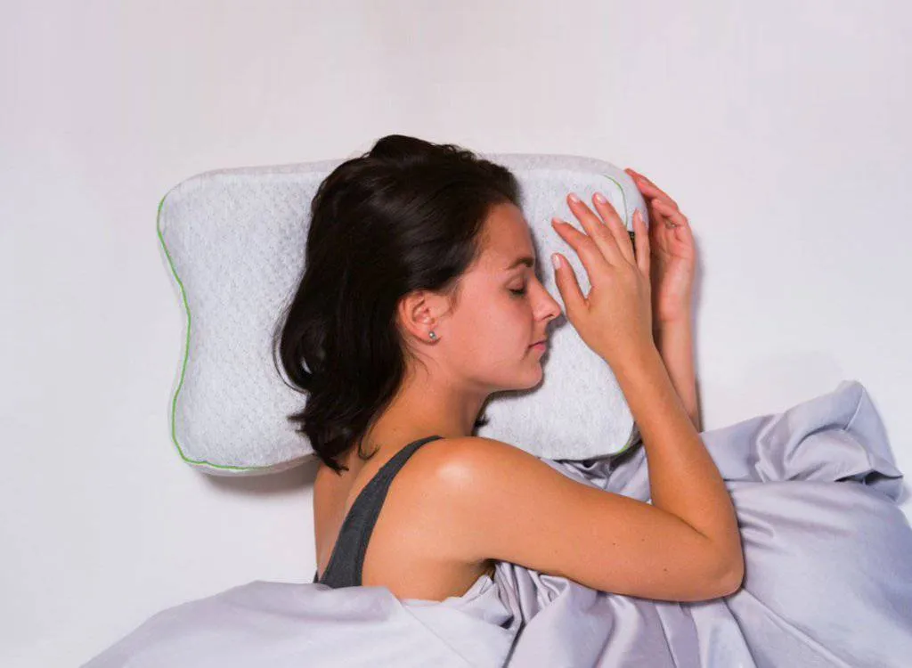 BLACKROLL - Recovery Pillow, Ergonomic Shape Supports All Sleeping Positions, Memory Foam Pillows for Neck, Shoulder, and Back, Breathable Roll Up Travel Pillow with Included Travel Bag