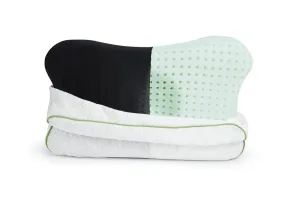 BLACKROLL - Recovery Pillow, Ergonomic Shape Supports All Sleeping Positions, Memory Foam Pillows for Neck, Shoulder, and Back, Breathable Roll Up Travel Pillow with Included Travel Bag