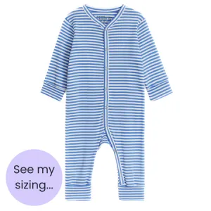 Blue & White Stripe Footless Sleepsuit