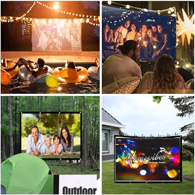 Brand new 100 inch 16:9 HD Projector Screen Anti-Crease Foldable Portable Indoor and Outdoor Projector Movies Screen, Support Front and Rear Projection