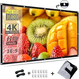 Brand new 100 inch 16:9 HD Projector Screen Anti-Crease Foldable Portable Indoor and Outdoor Projector Movies Screen, Support Front and Rear Projection