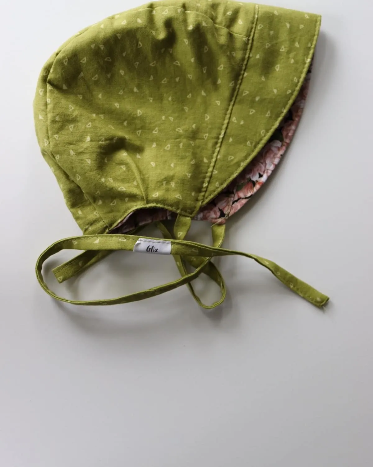 Brim Bonnet - Pink Floral and Olive Green