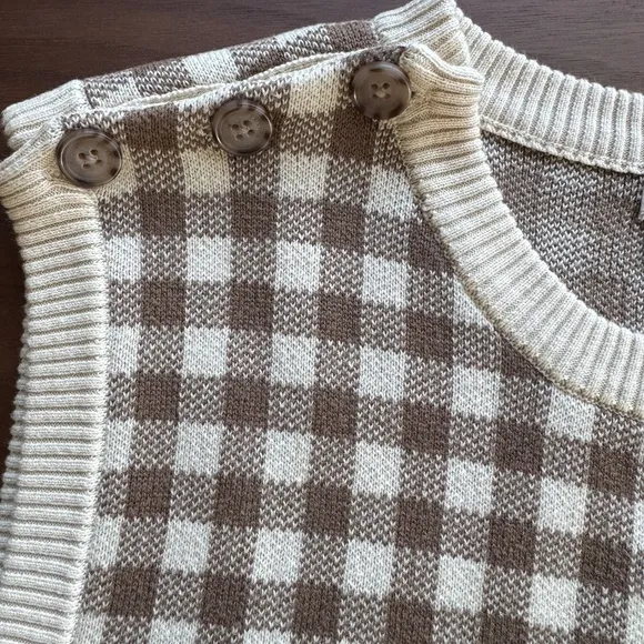 Brixton Naples Gingham Sweater Vest Size L