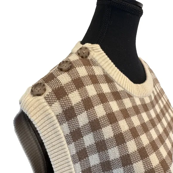 Brixton Naples Gingham Sweater Vest Size L