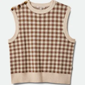 Brixton Naples Gingham Sweater Vest Size L