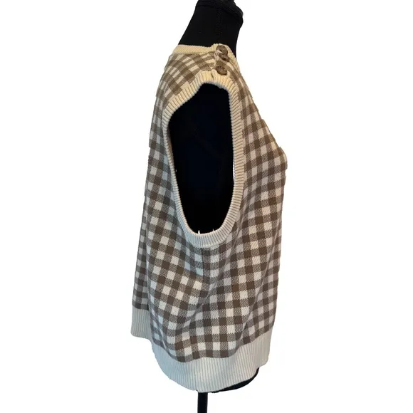Brixton Naples Gingham Sweater Vest Size L