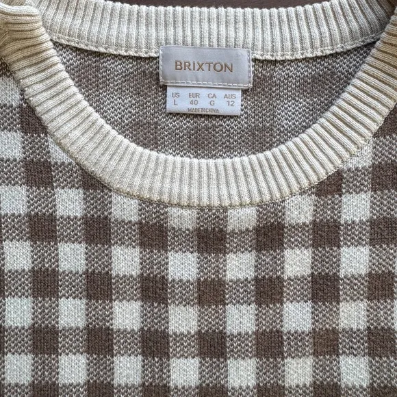 Brixton Naples Gingham Sweater Vest Size L