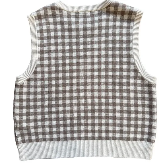 Brixton Naples Gingham Sweater Vest Size L