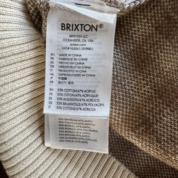 Brixton Naples Gingham Sweater Vest Size L