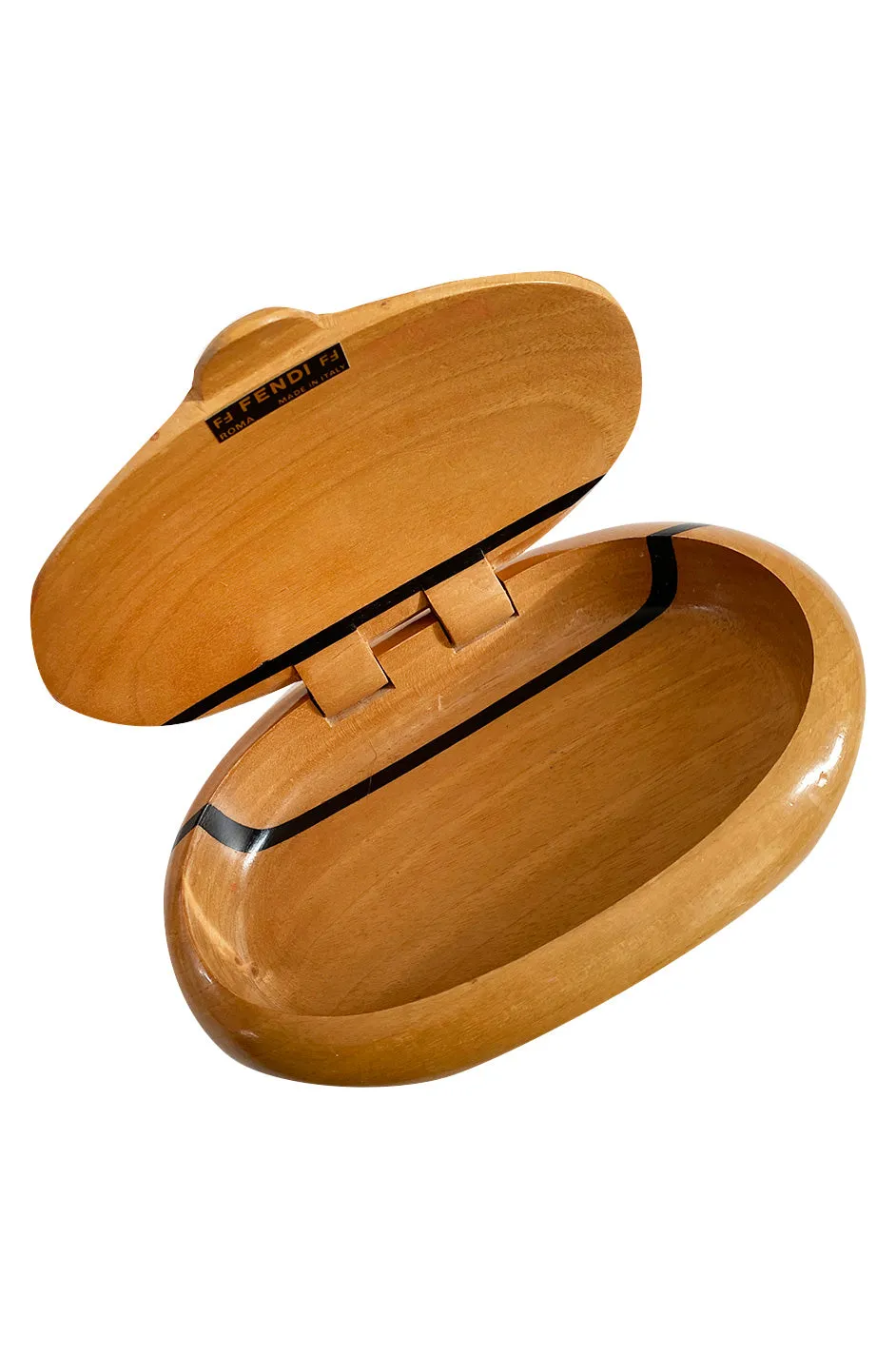 c. 1975 Fendi Limited Edition Hand Carved Wood Clutch Bag