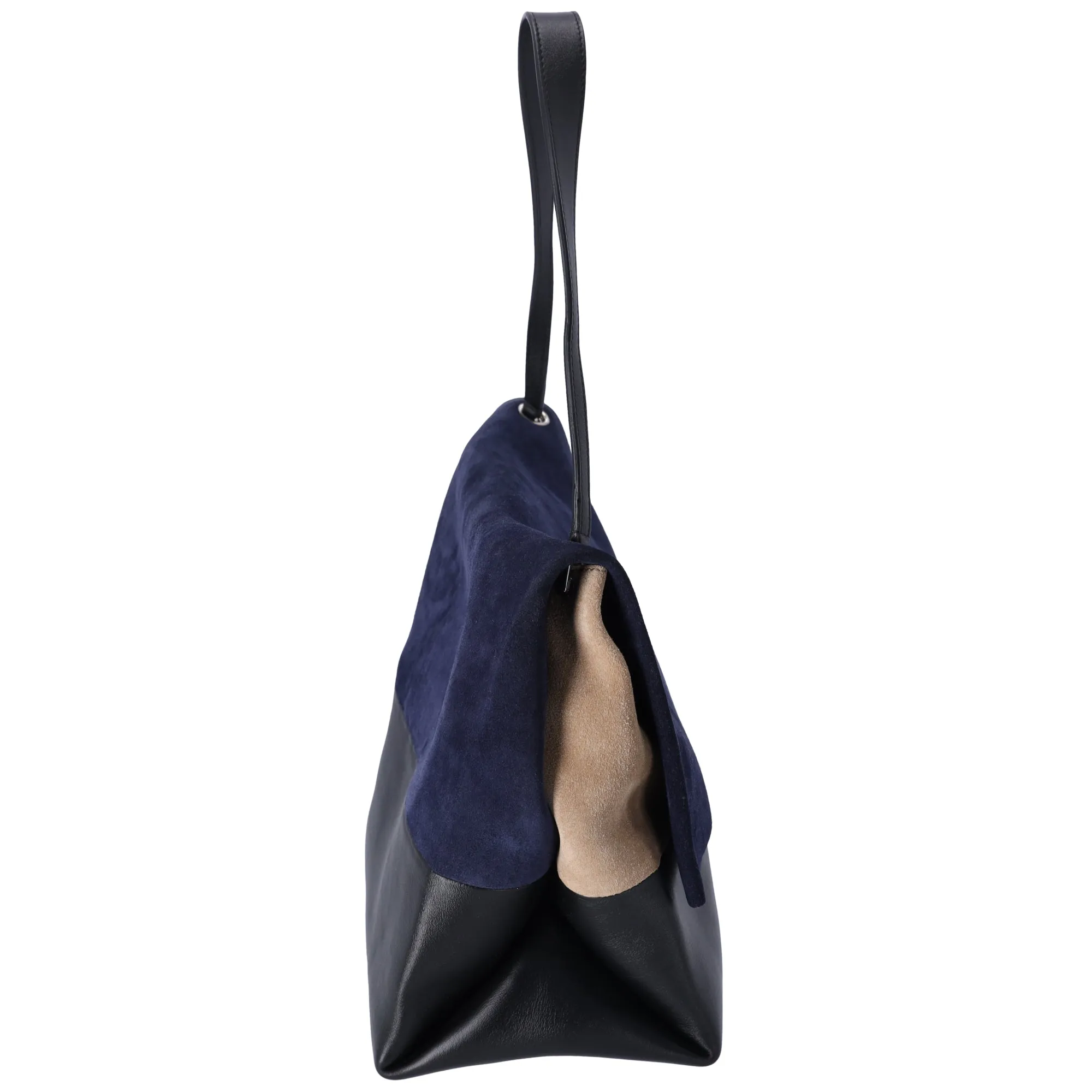 Celine All Soft Shoulder Bag Ocean Blue Calfskin Suede