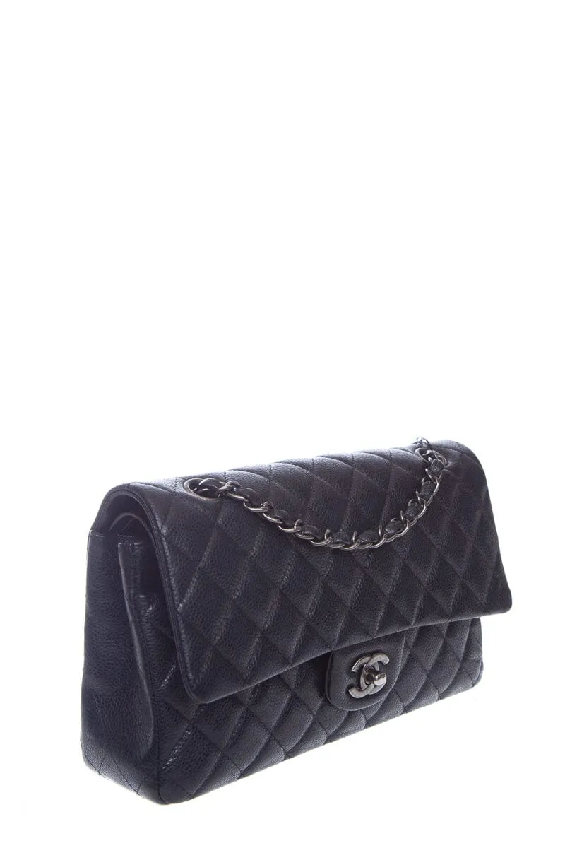 Chanel 2015/16 Black Caviar Double Flap Handbag