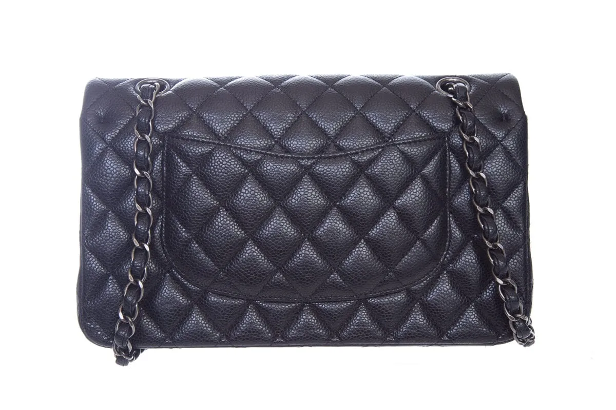 Chanel 2015/16 Black Caviar Double Flap Handbag