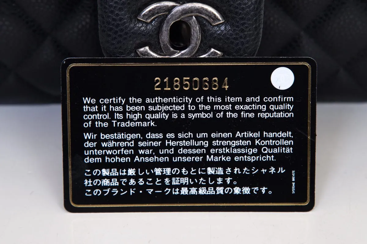 Chanel 2015/16 Black Caviar Double Flap Handbag