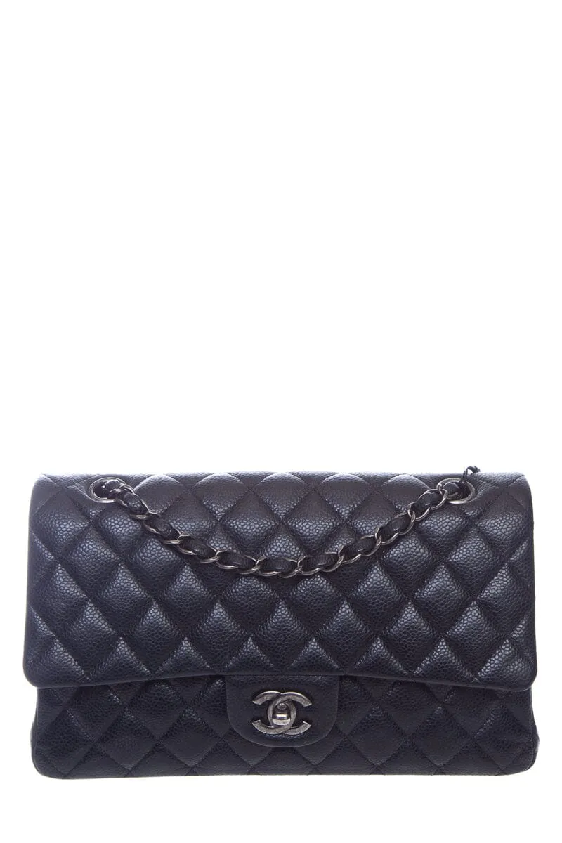 Chanel 2015/16 Black Caviar Double Flap Handbag