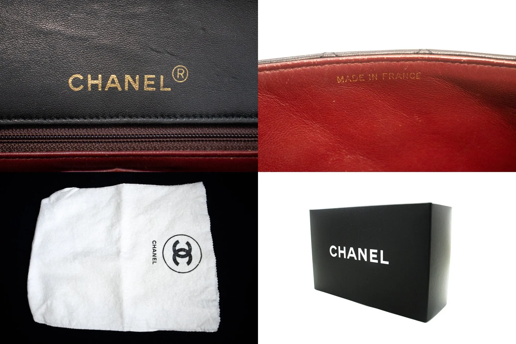 CHANEL Full Flap Chain Shoulder Bag Crossbody Black Quilted Lamb n01