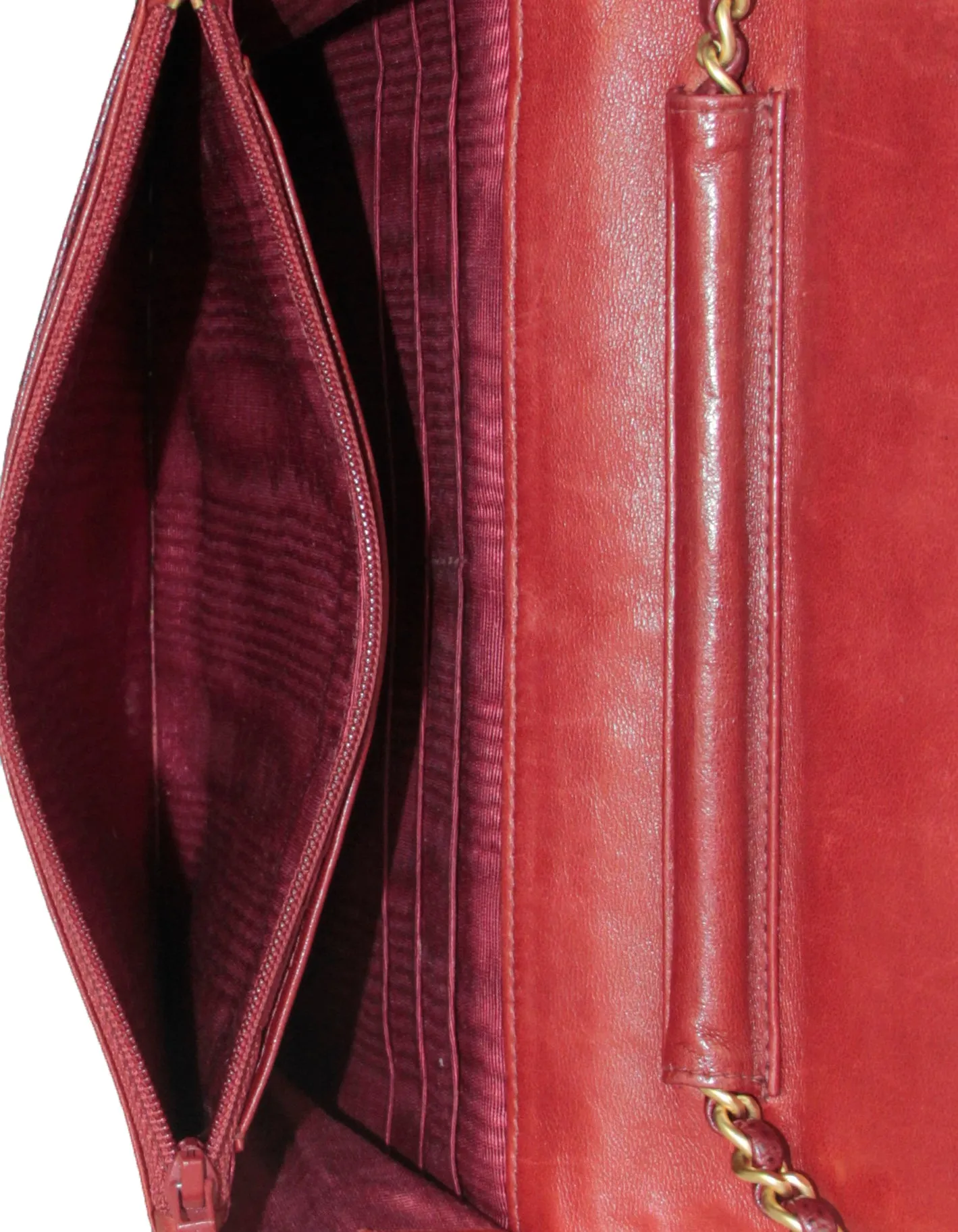 Chanel Red Caviar Timeless CC Wallet on Chain WOC Crossbody Bag