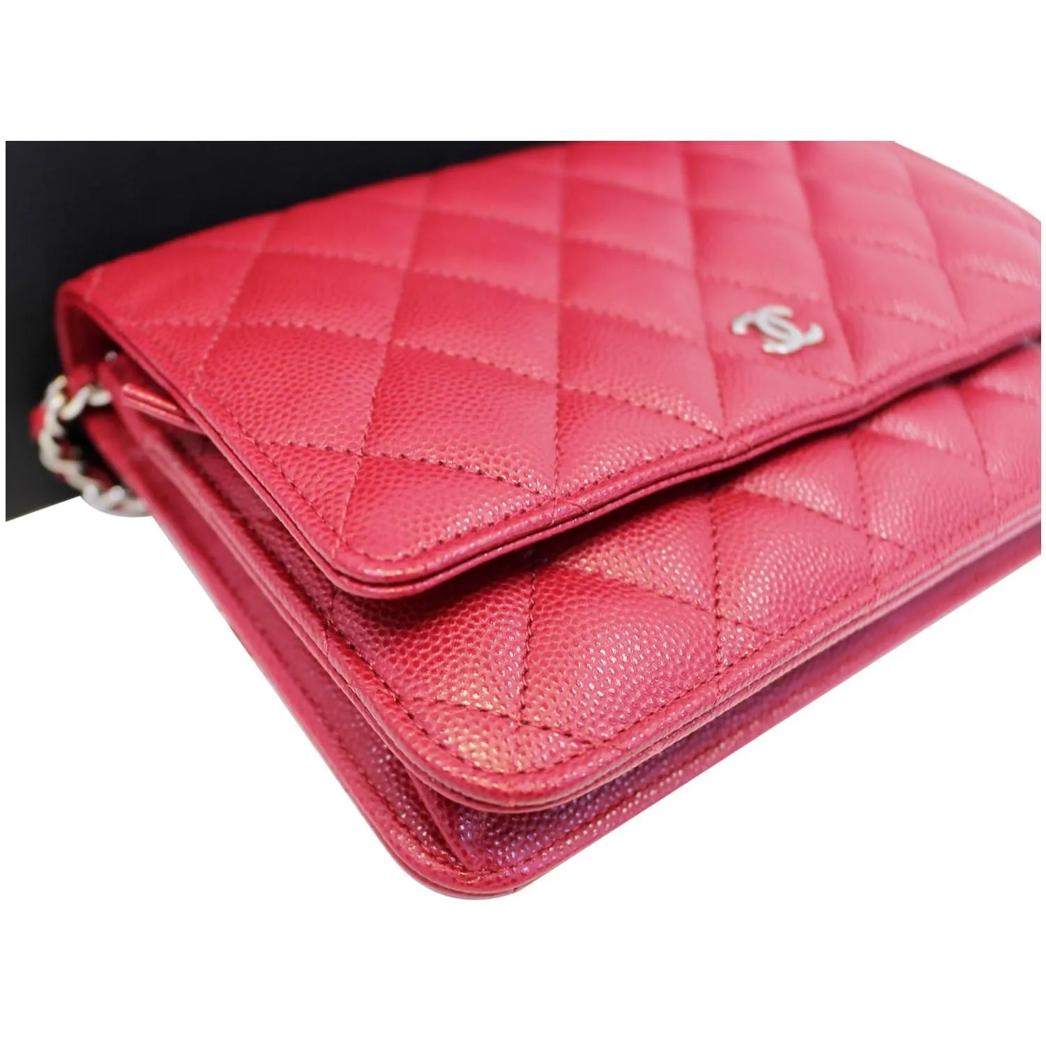 CHANEL Wallet On Chain WOC Clutch Crossbody Bag Red