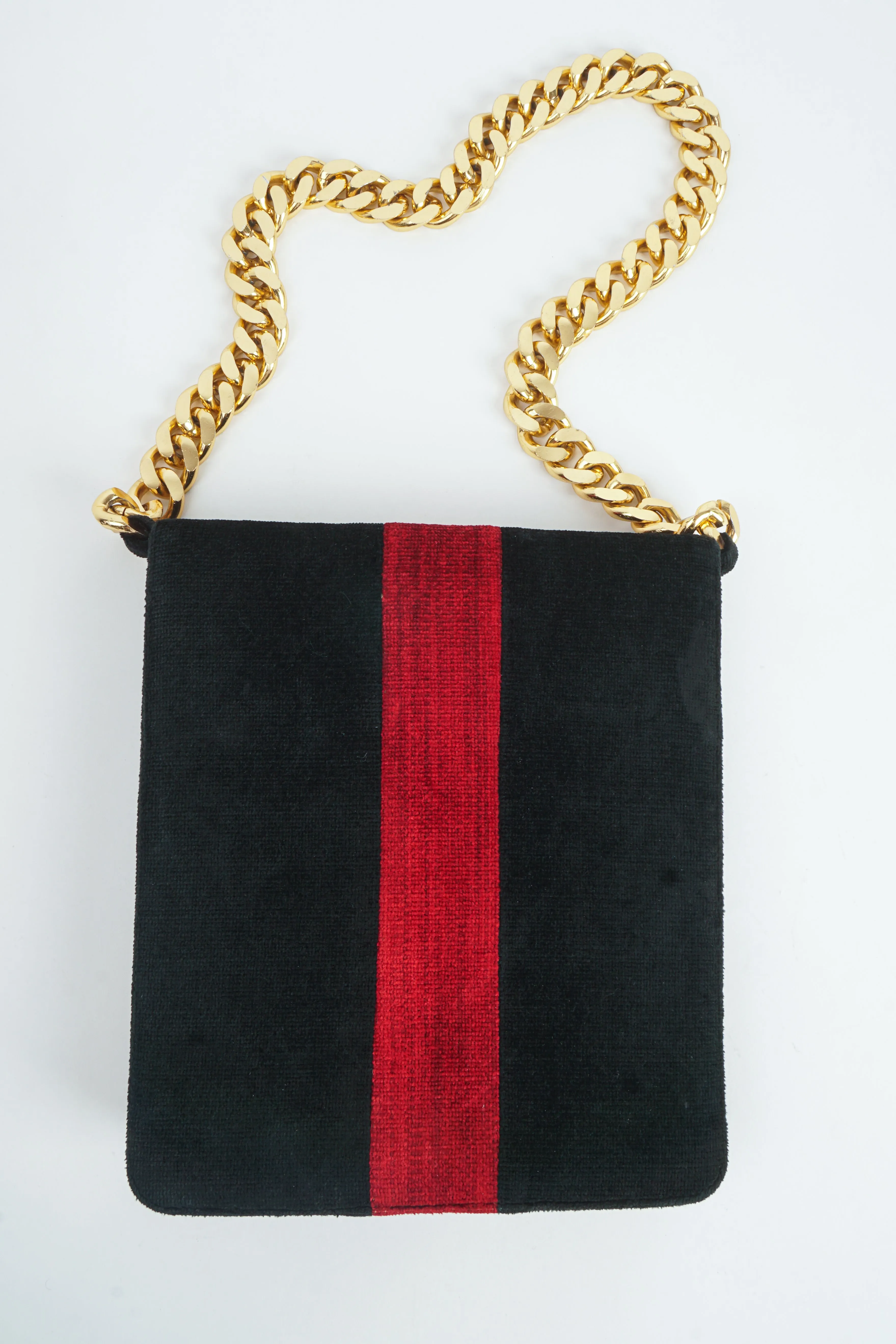 Chenille Stripe Chain Bag