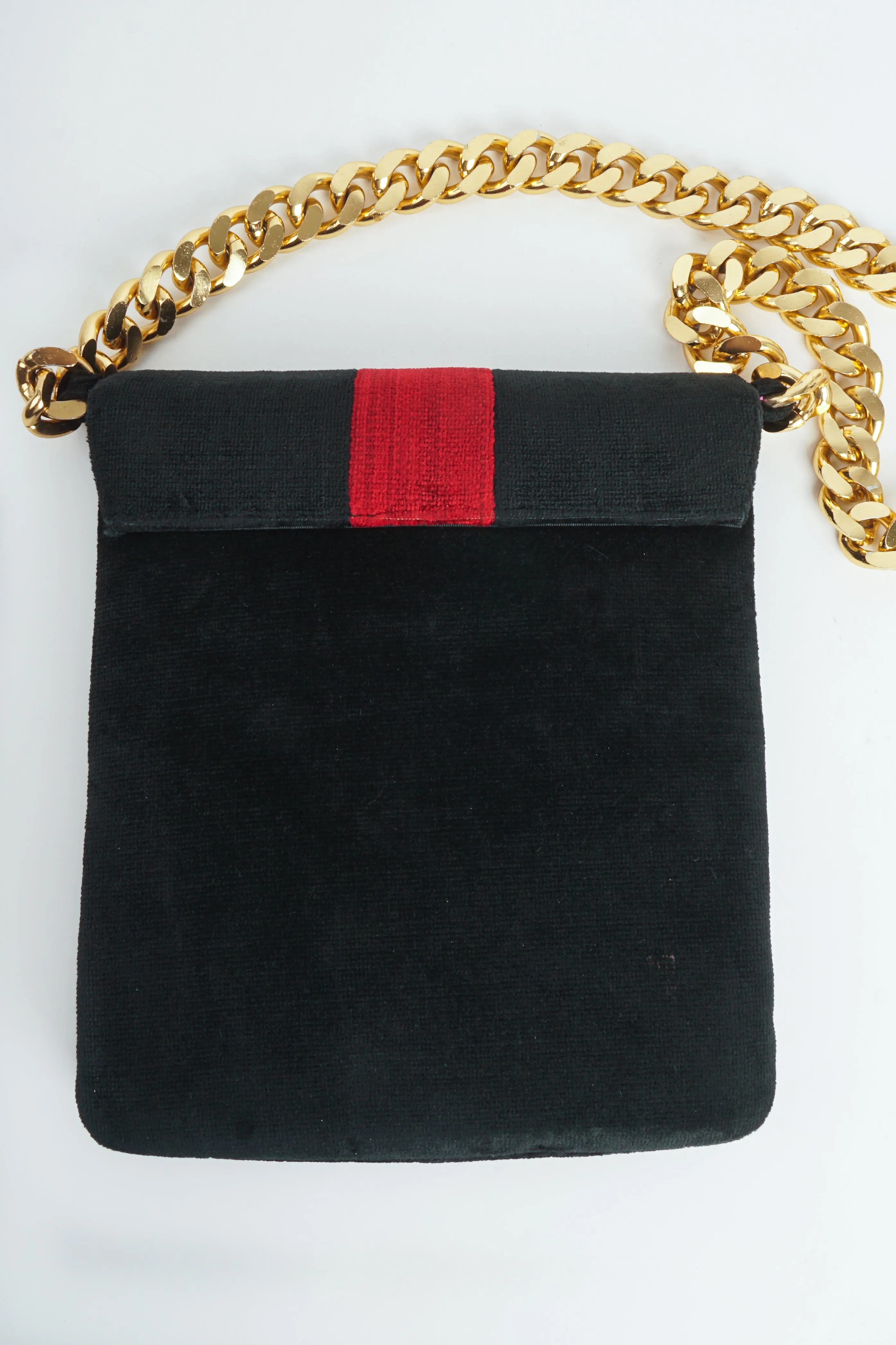 Chenille Stripe Chain Bag