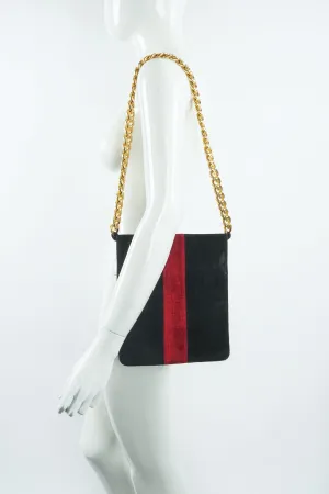 Chenille Stripe Chain Bag