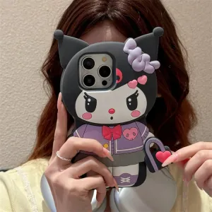 Chic Kuromi with Handbag | 3D Silicone Phone Case
