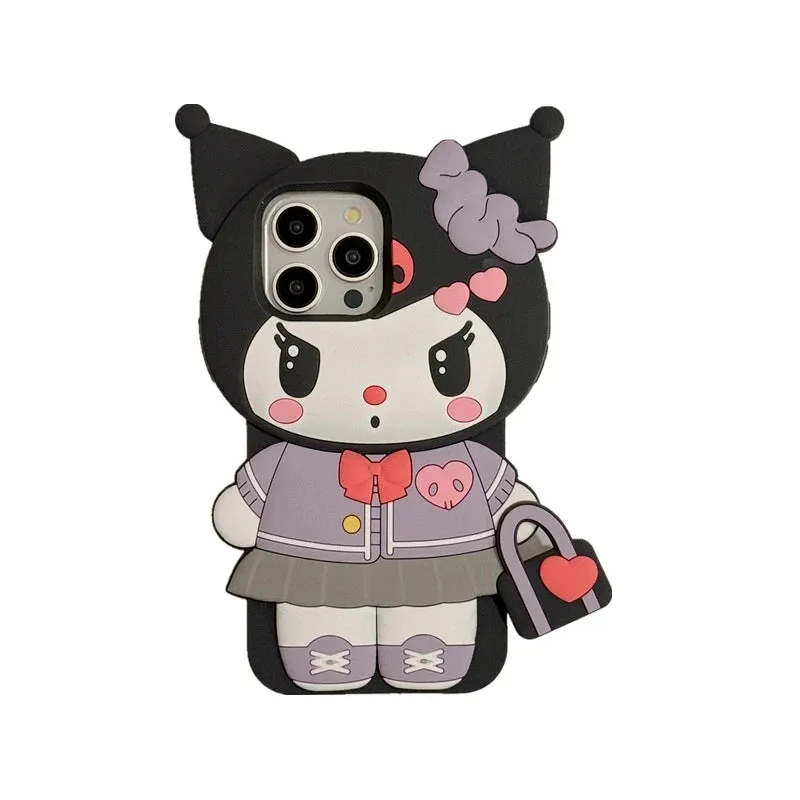 Chic Kuromi with Handbag | 3D Silicone Phone Case