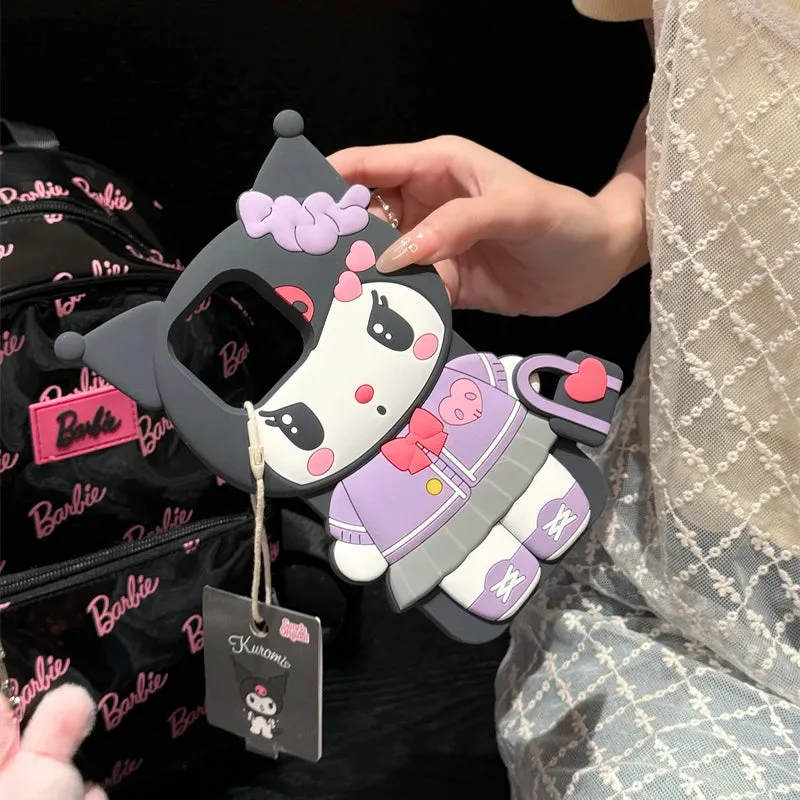 Chic Kuromi with Handbag | 3D Silicone Phone Case