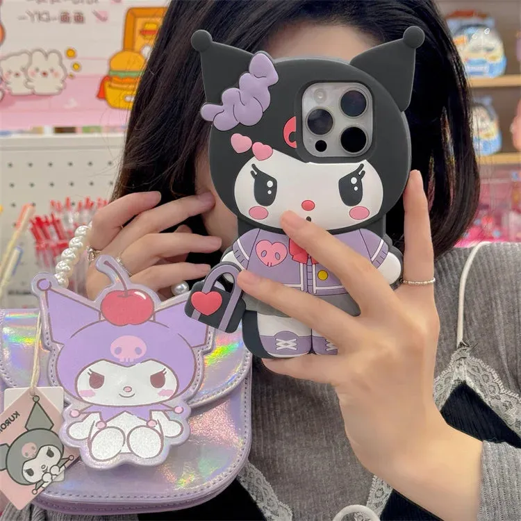 Chic Kuromi with Handbag | 3D Silicone Phone Case