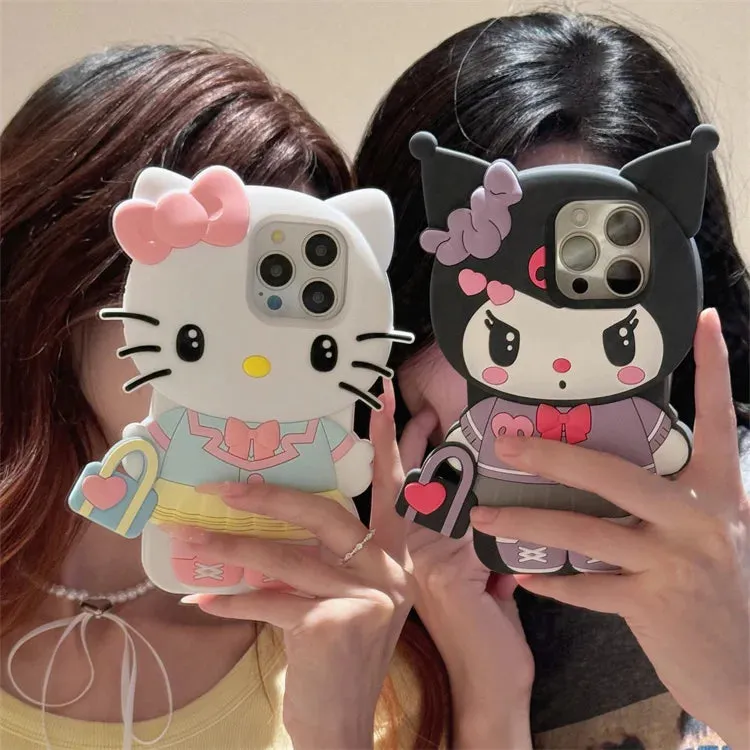 Chic Kuromi with Handbag | 3D Silicone Phone Case
