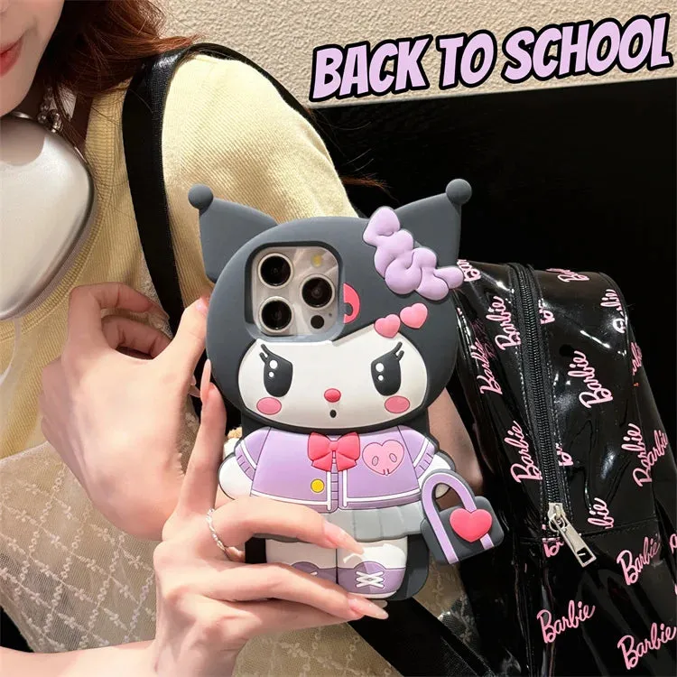 Chic Kuromi with Handbag | 3D Silicone Phone Case