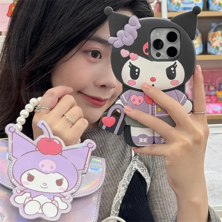 Chic Kuromi with Handbag | 3D Silicone Phone Case