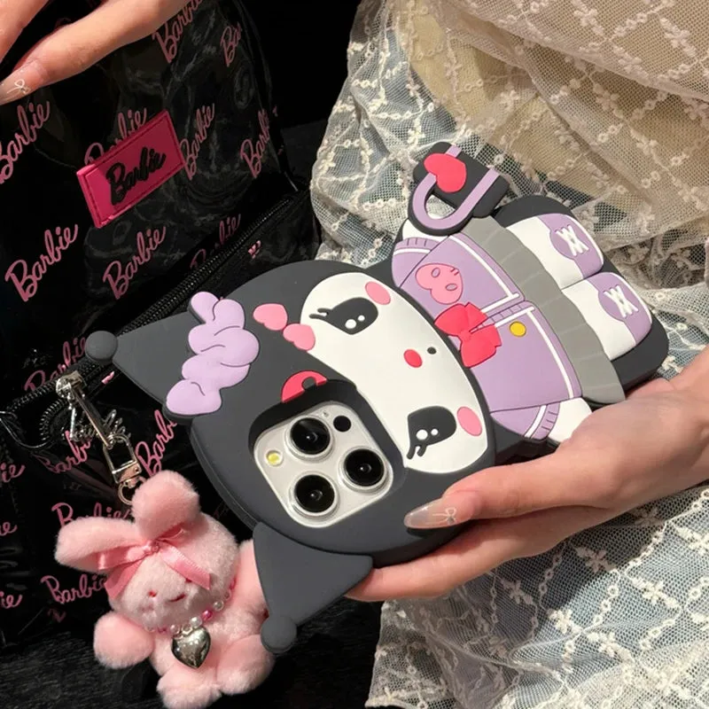 Chic Kuromi with Handbag | 3D Silicone Phone Case