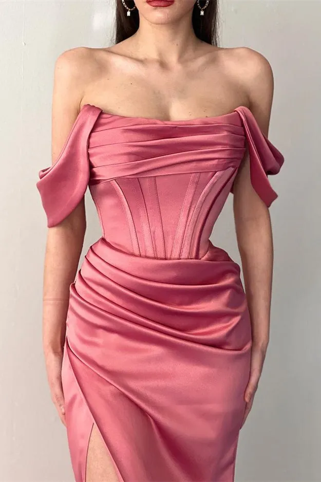 Chic Off-the-Shoulder Mermaid Prom Dresses Long Slit Online