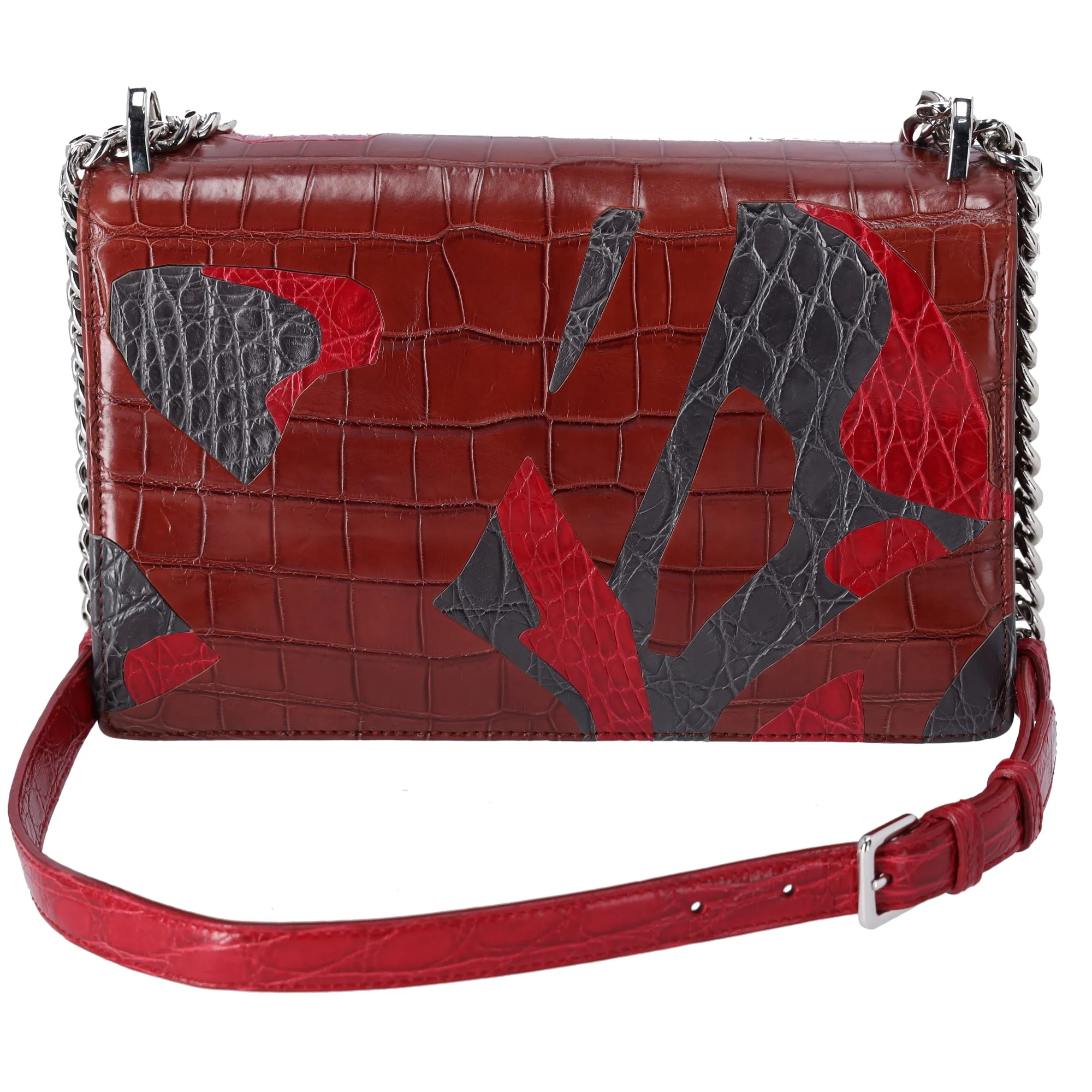 Christian Dior Diorama Shoulder Bag Bordeaux Red Black Patent Leather