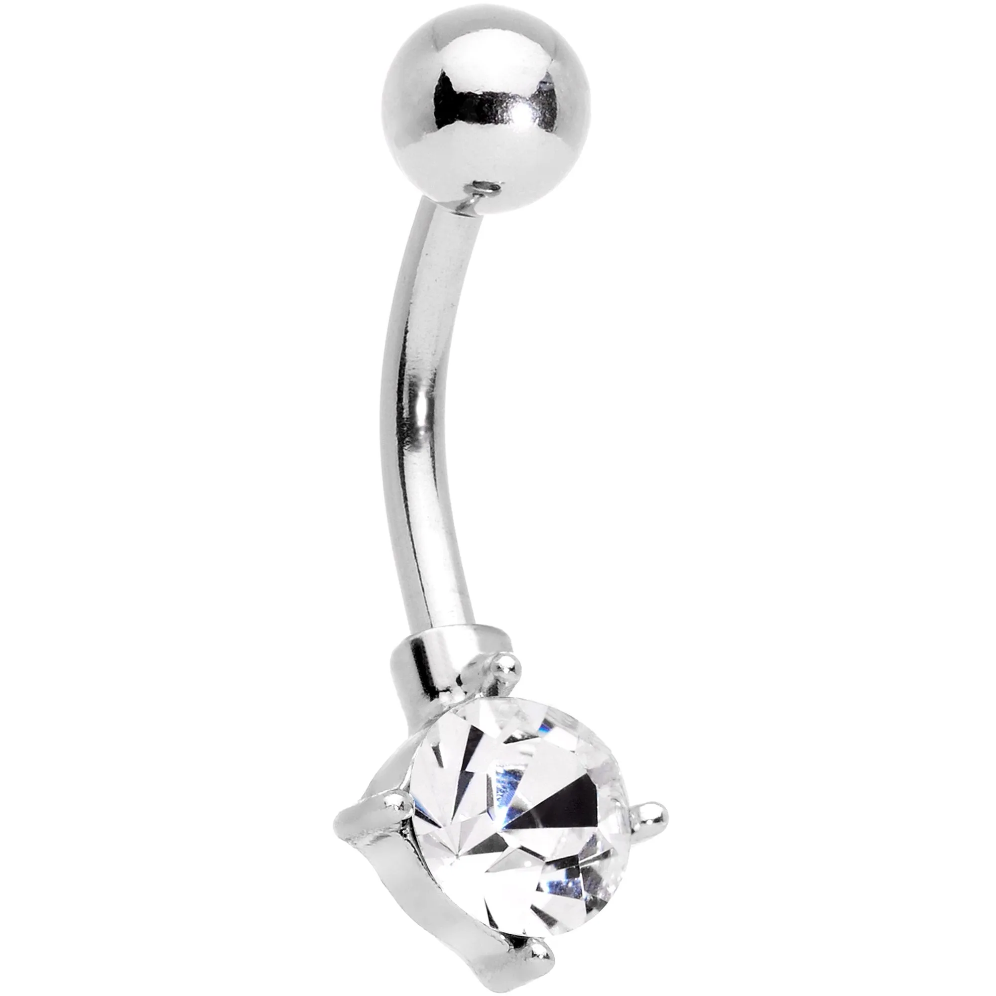 Clear Gem Gold Tone Red Holiday Cupcake Belly Ring Set of 4