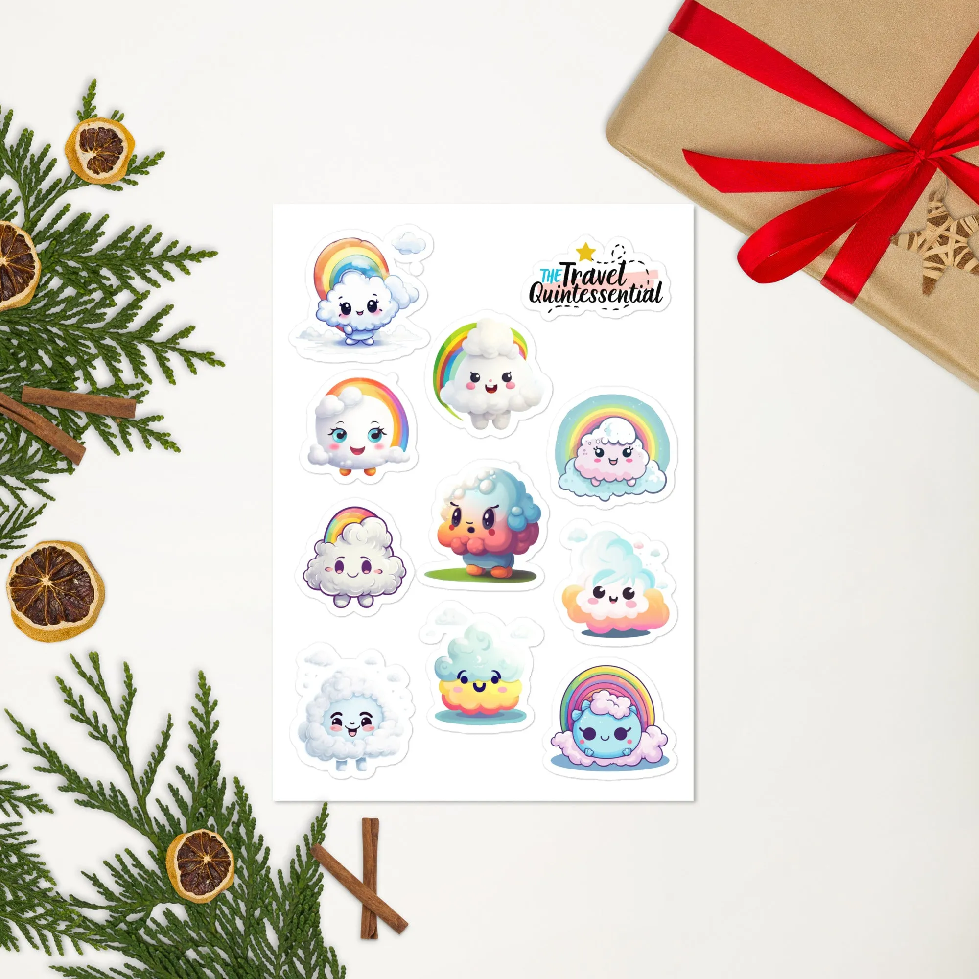 Cloud Cartoon Characters Glossy Stickers SETCM001