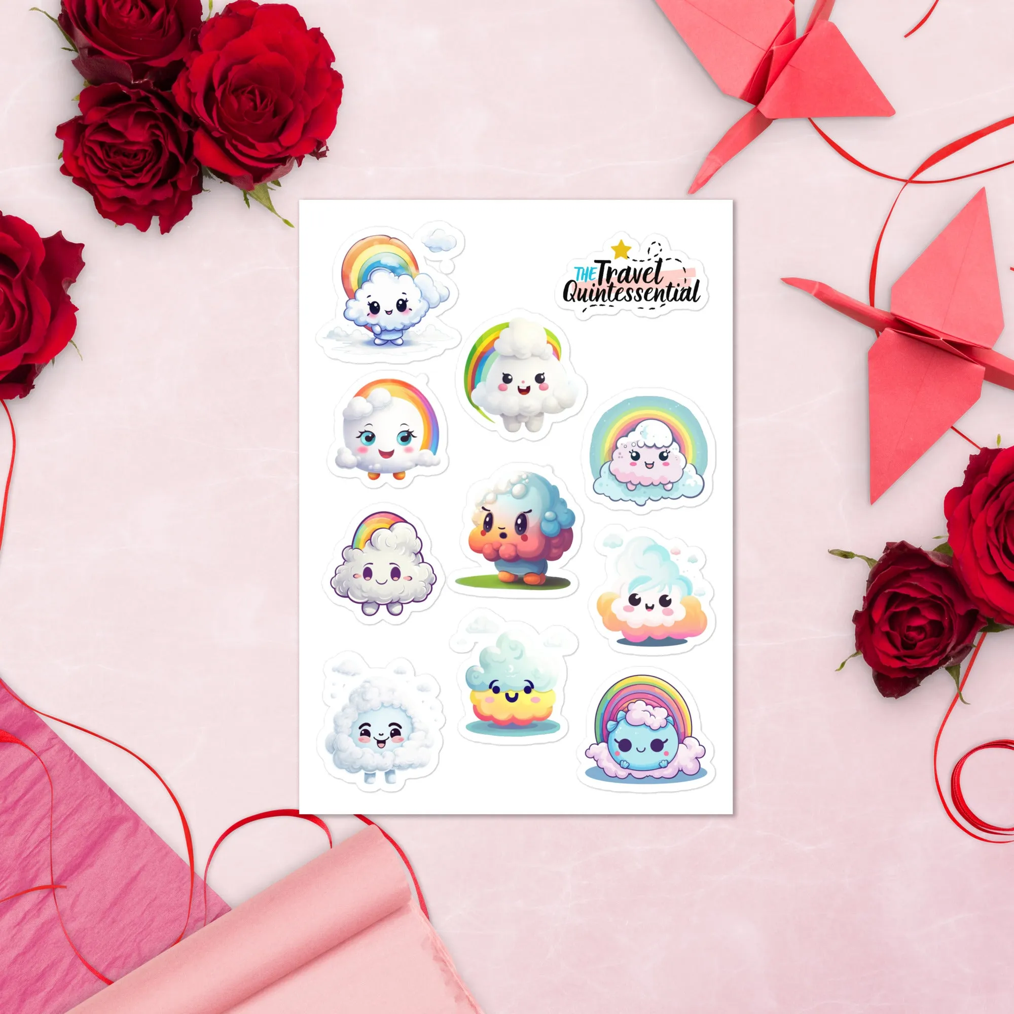 Cloud Cartoon Characters Glossy Stickers SETCM001