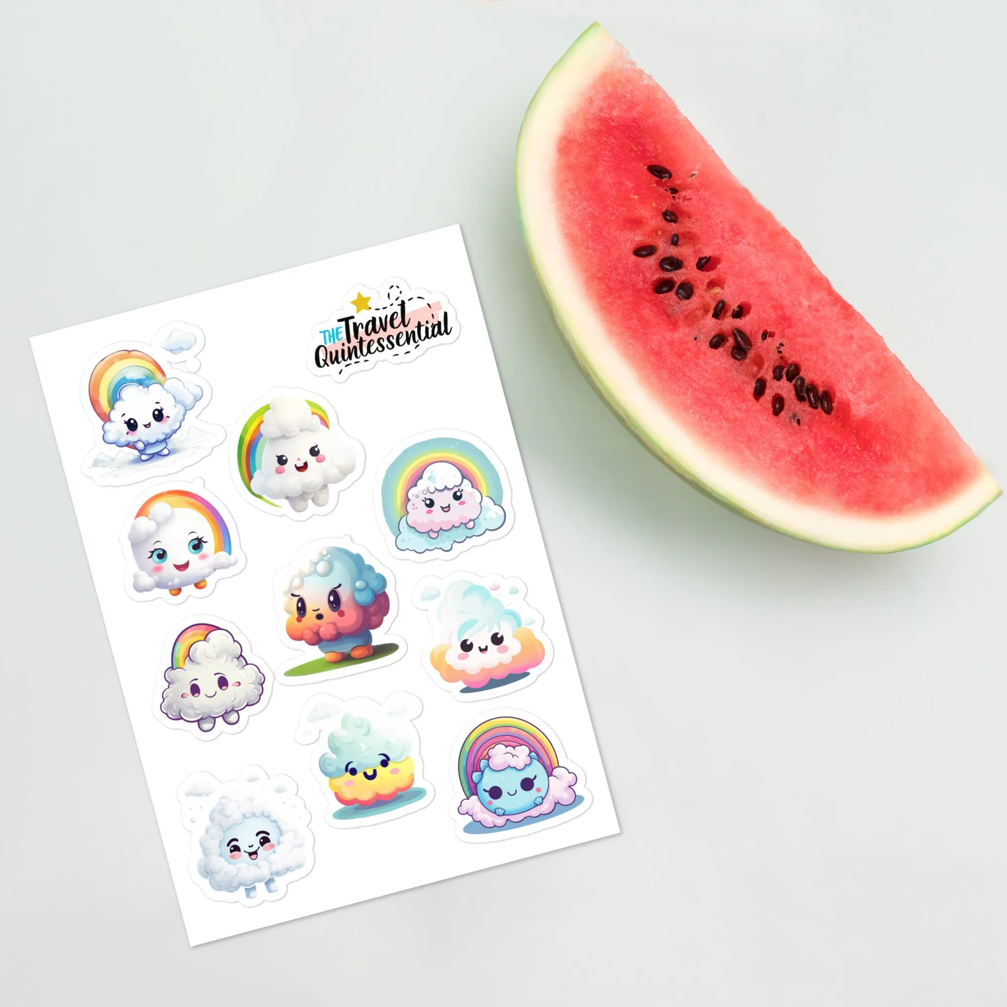 Cloud Cartoon Characters Glossy Stickers SETCM001