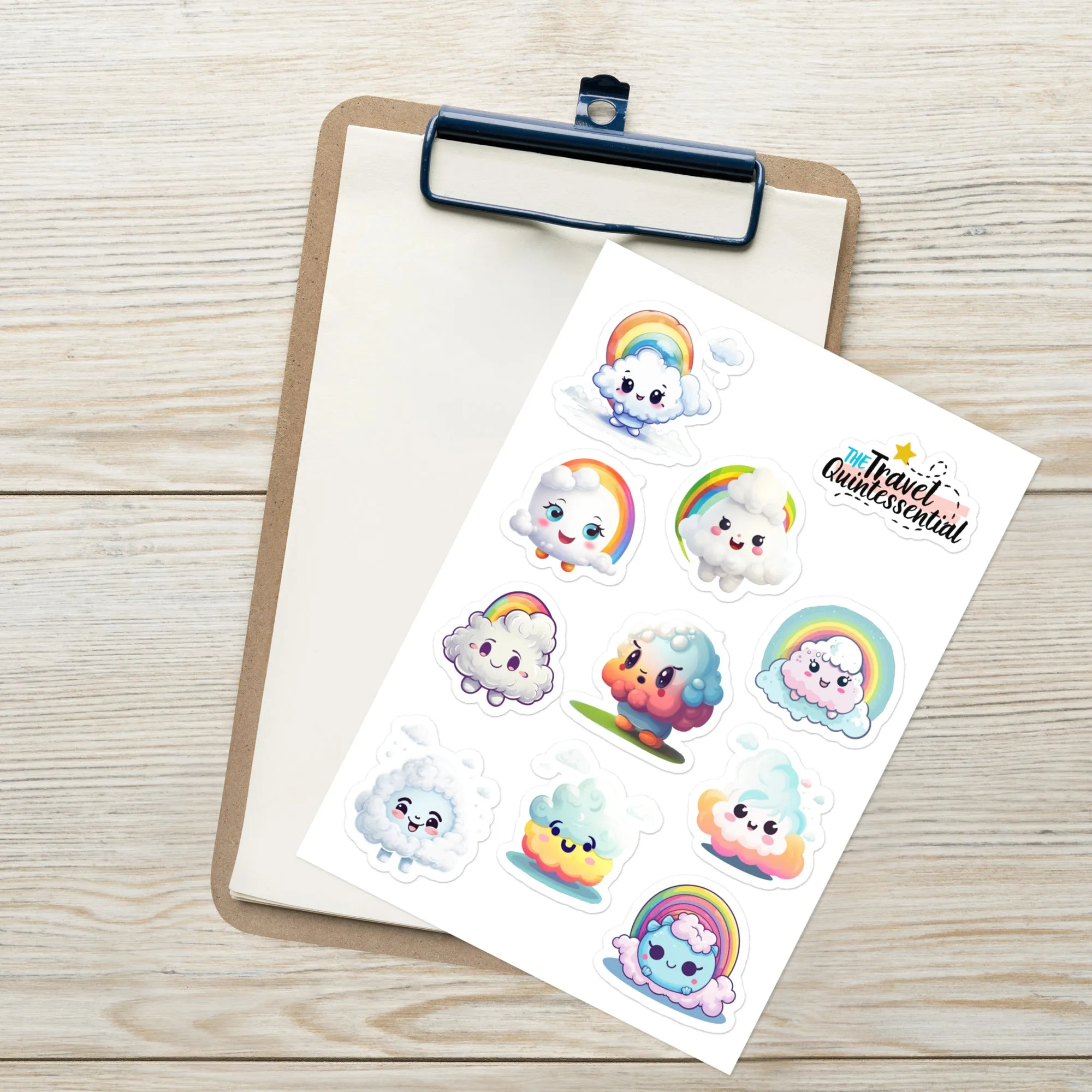 Cloud Cartoon Characters Glossy Stickers SETCM001