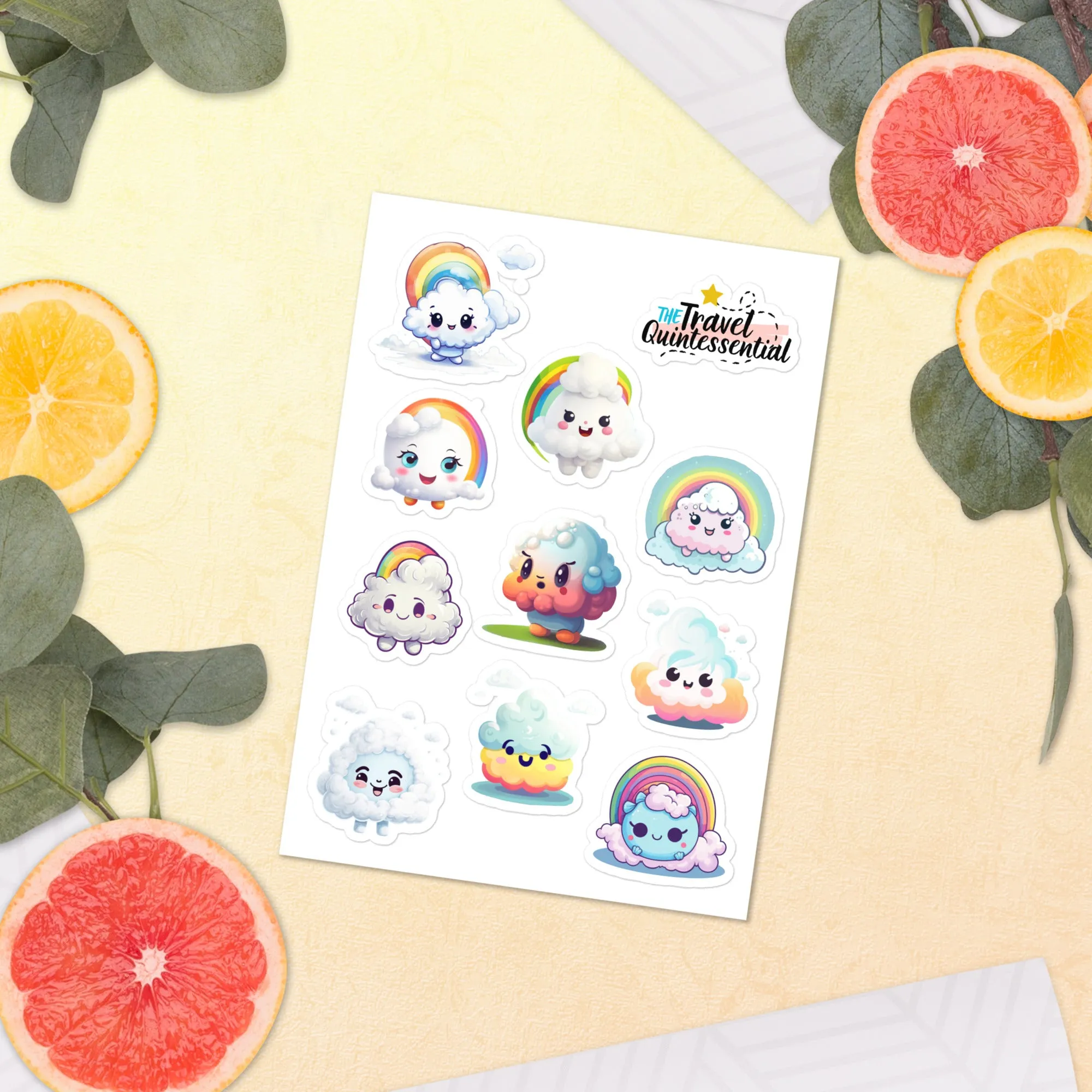 Cloud Cartoon Characters Glossy Stickers SETCM001