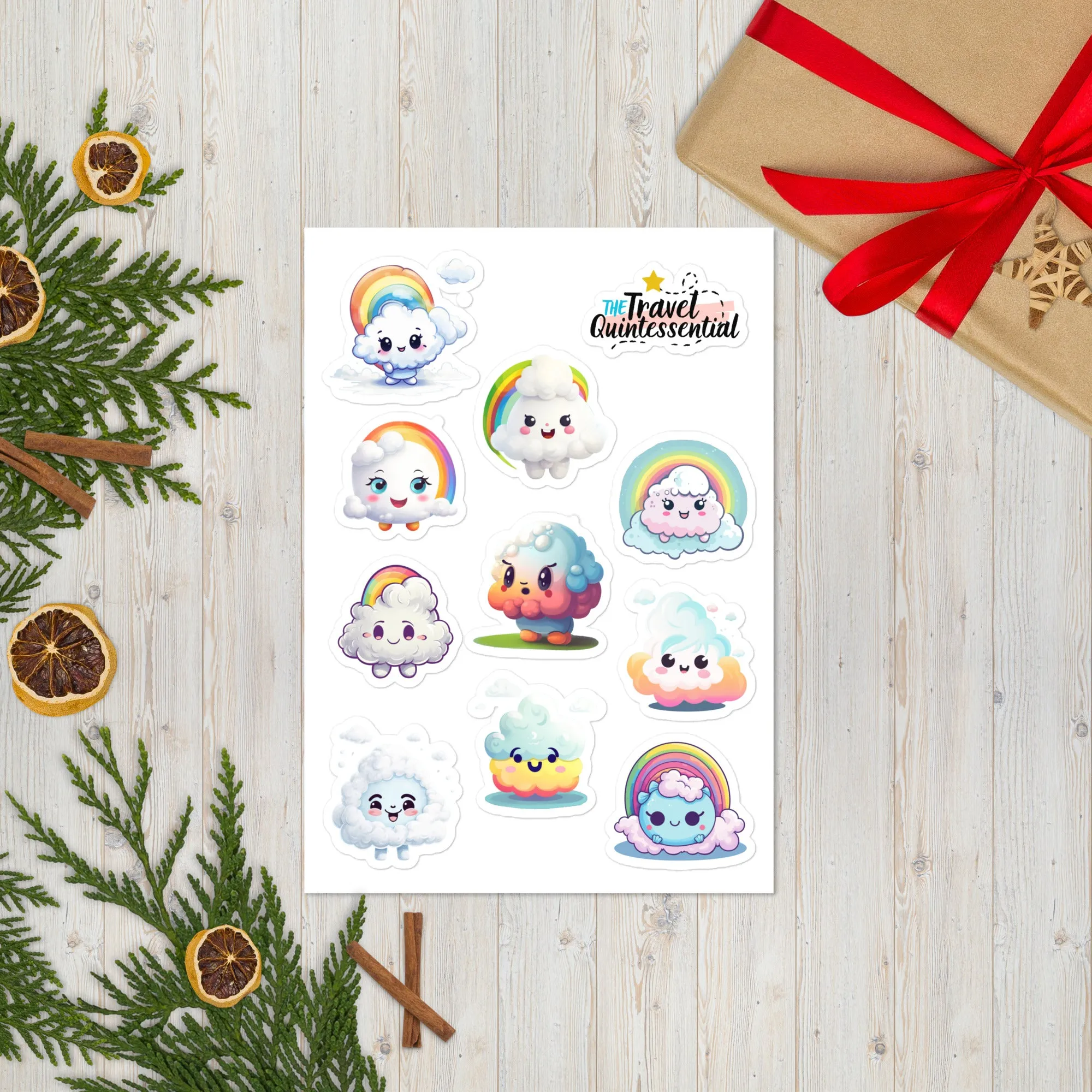 Cloud Cartoon Characters Glossy Stickers SETCM001