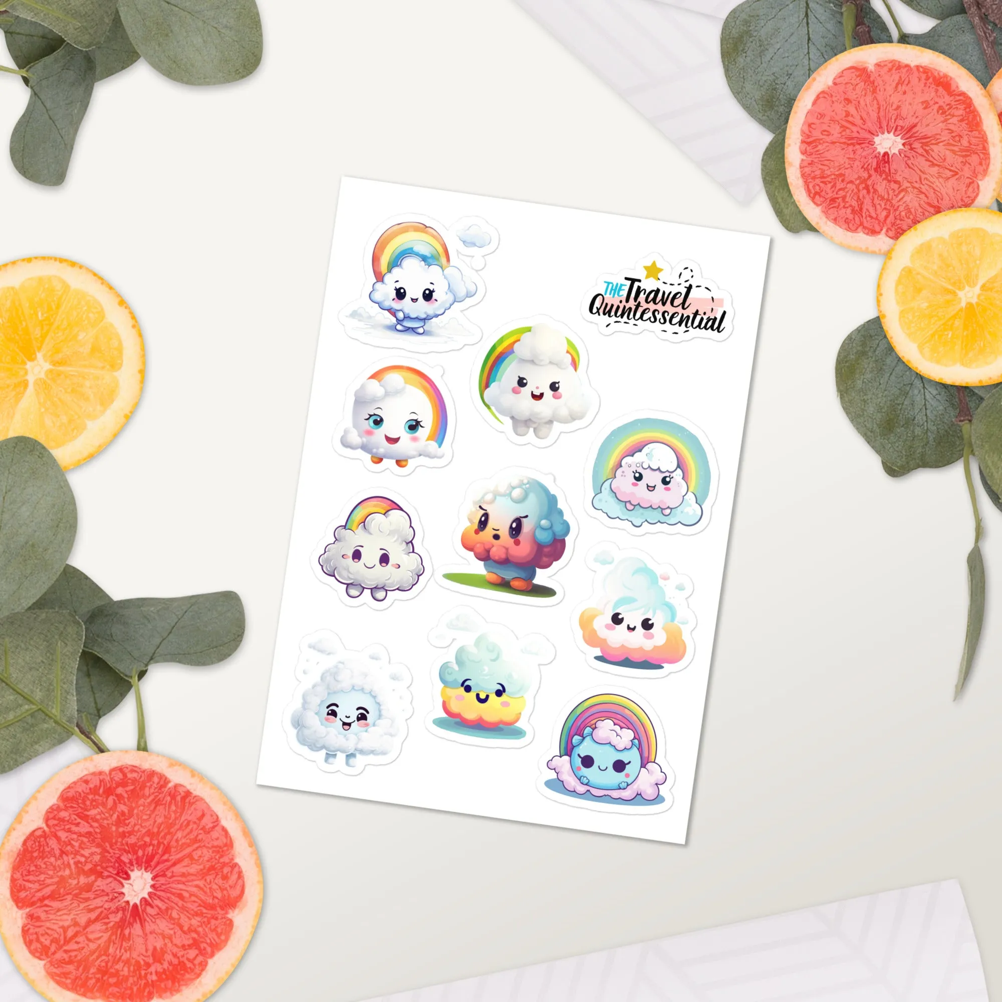 Cloud Cartoon Characters Glossy Stickers SETCM001