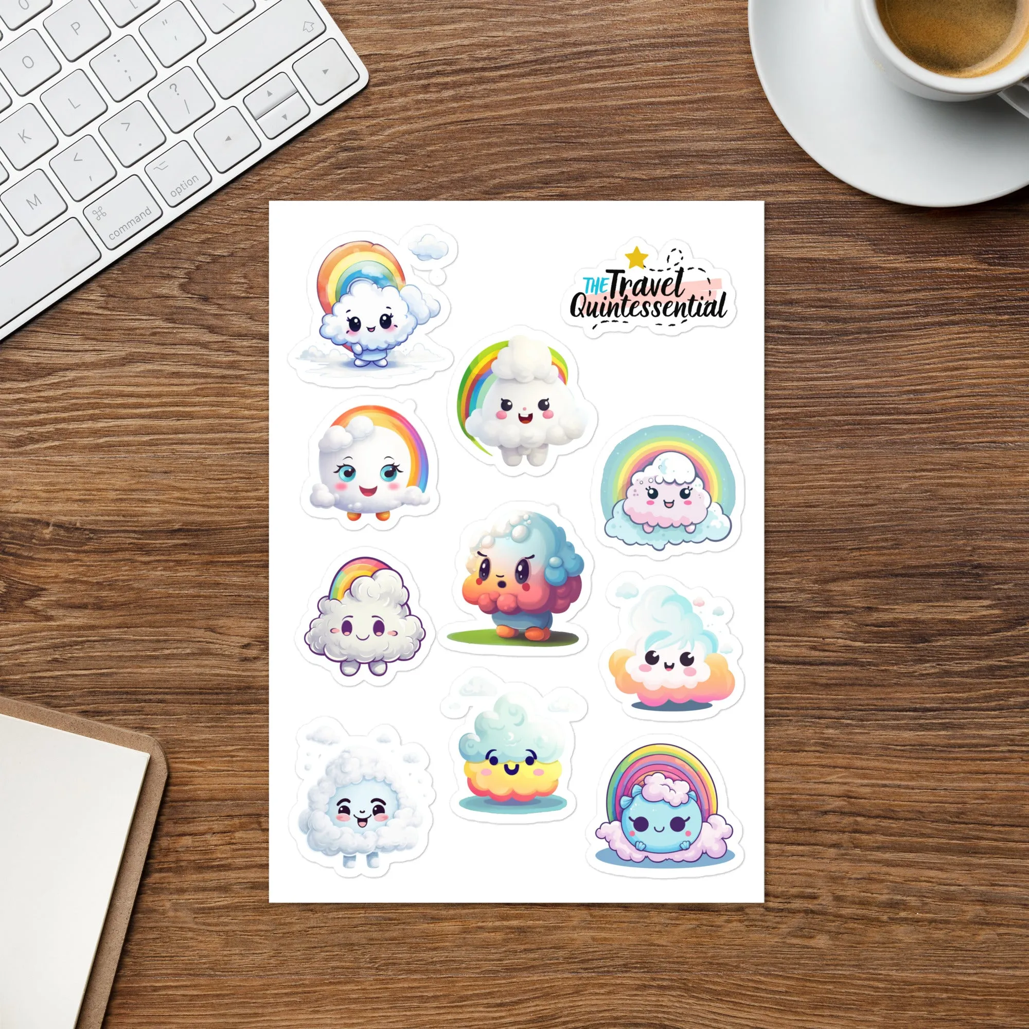 Cloud Cartoon Characters Glossy Stickers SETCM001