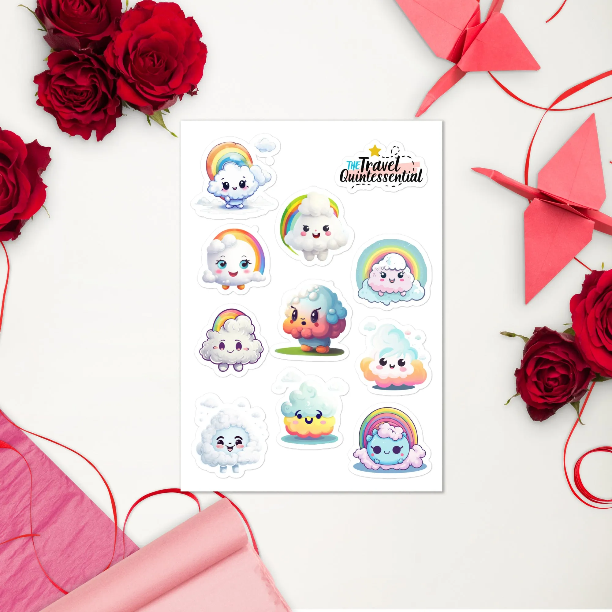 Cloud Cartoon Characters Glossy Stickers SETCM001