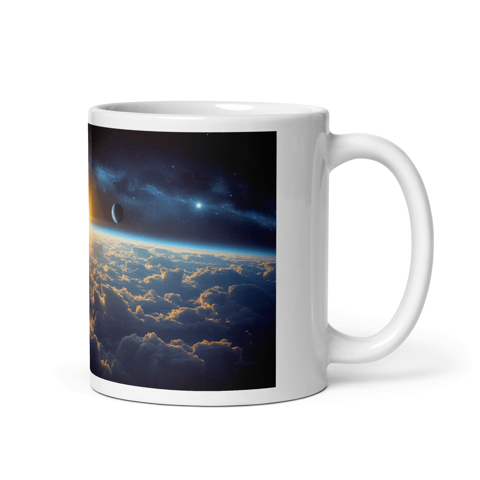 Cloud World Satellites White Glossy Mug