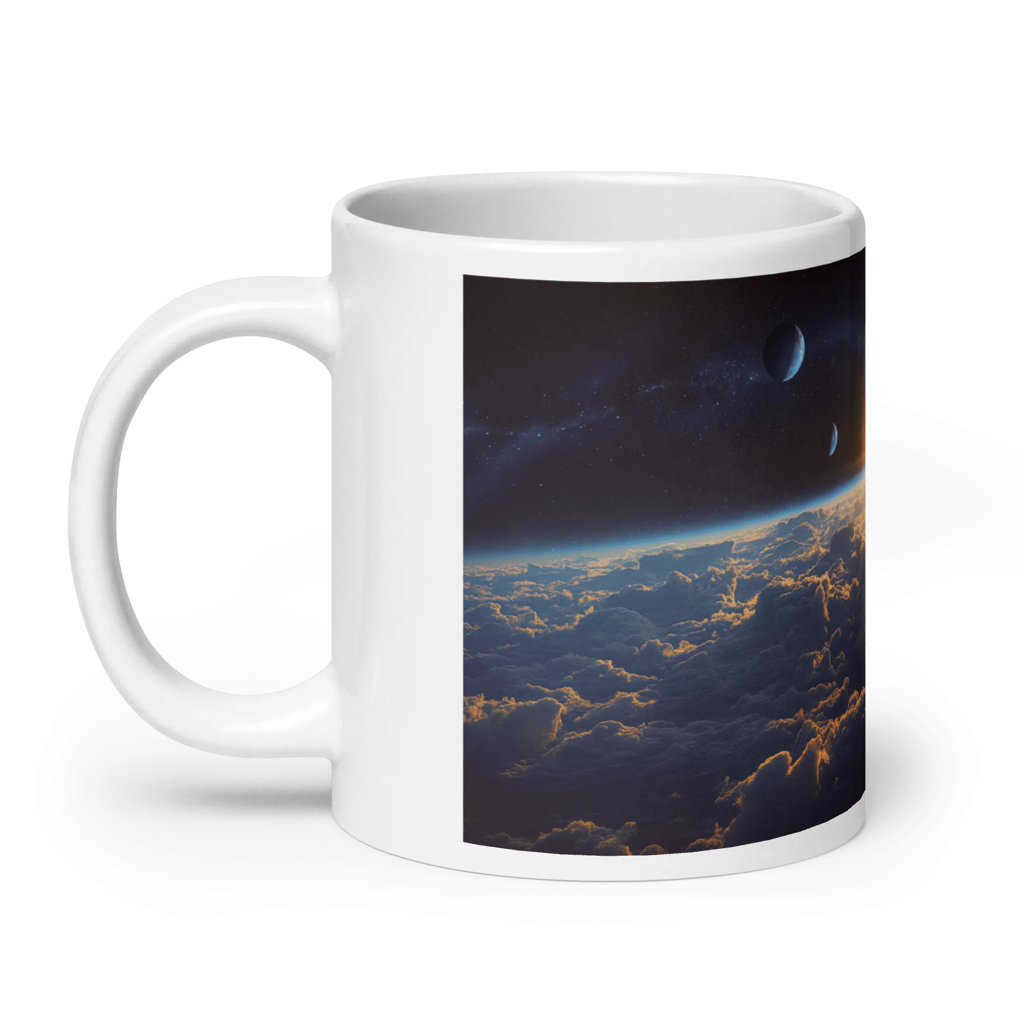Cloud World Satellites White Glossy Mug